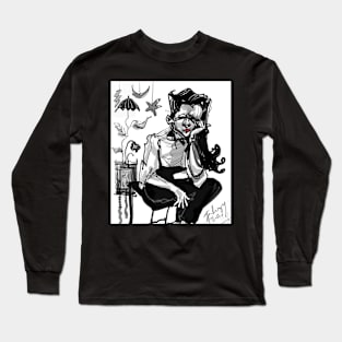 sitting girl Long Sleeve T-Shirt